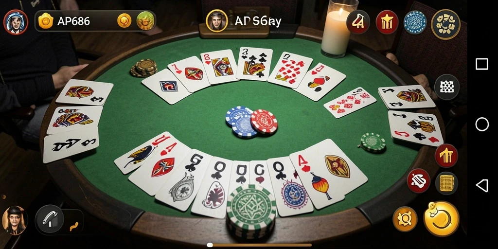 Tampilan gameplay Gaple AP686 yang seru dan interaktif.
