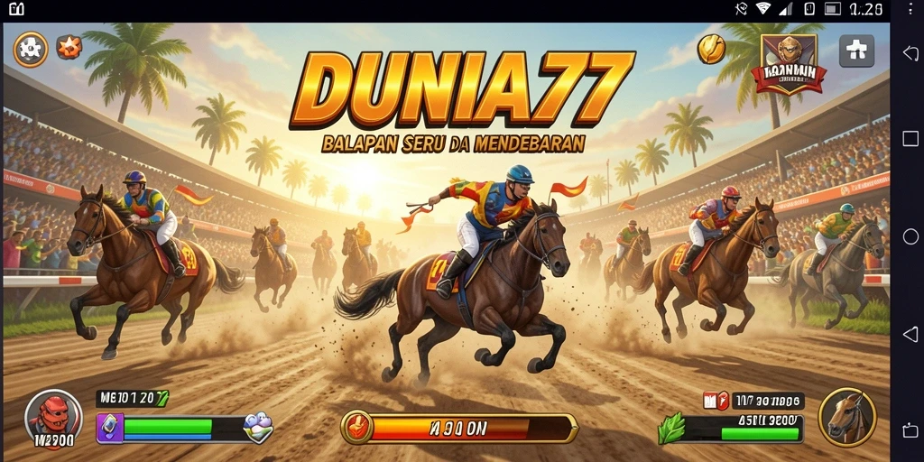 Screenshot gameplay menampilkan balapan mendebarkan di lintasan.