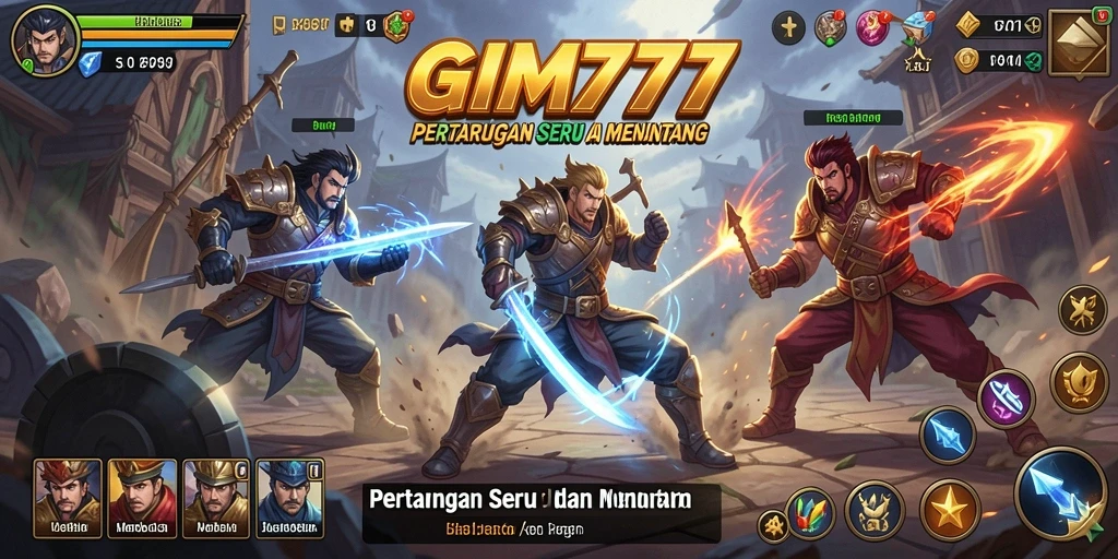 Tangkapan layar menampilkan aksi pertarungan yang intens di GIM777.