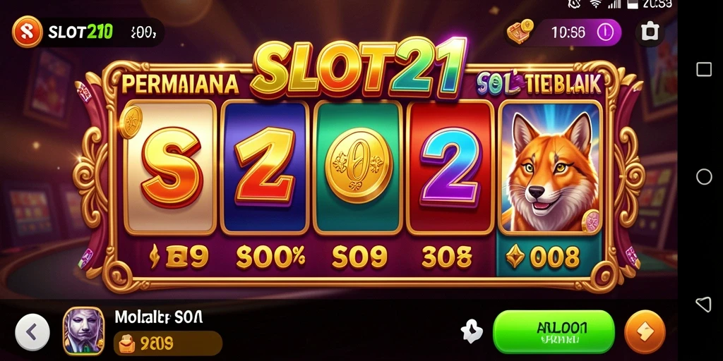 Tampilan gameplay SLOT21 menampilkan karakter unik dan fitur menarik.