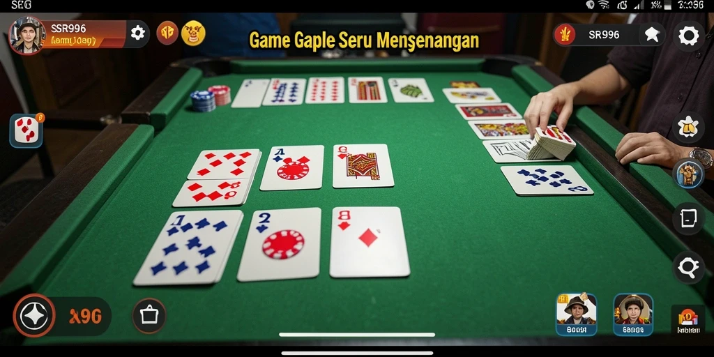Tampilan gameplay Gaple yang menarik dan interaktif di SR996.
